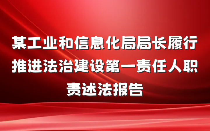 某工业和信息化局局长履行推进法治建设第一责任人职责述法报告