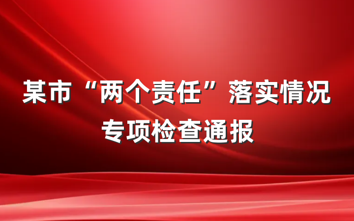 某市“两个责任”落实情况专项检查通报
