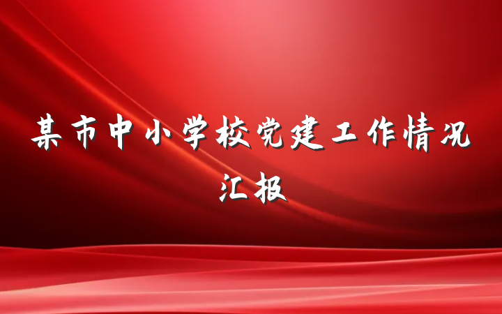 某市中小学校党建工作情况汇报