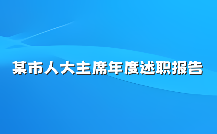 某市人大主席年度述职报告