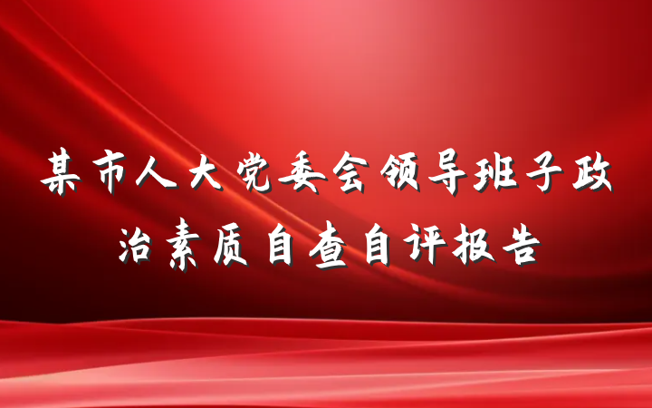 某市人大党委会领导班子政治素质自查自评报告