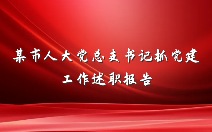 某市人大党总支书记抓党建工作述职报告