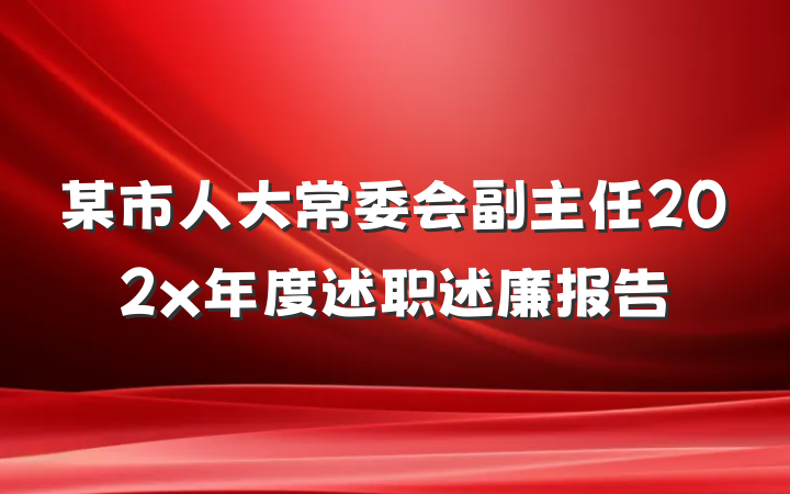 某市人大常委会副主任202x年度述职述廉报告