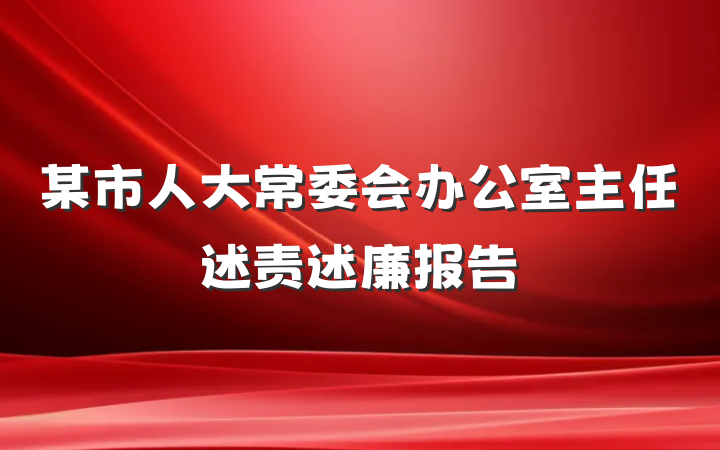某市人大常委会办公室主任述责述廉报告