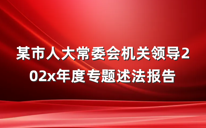 某市人大常委会机关领导202x年度专题述法报告