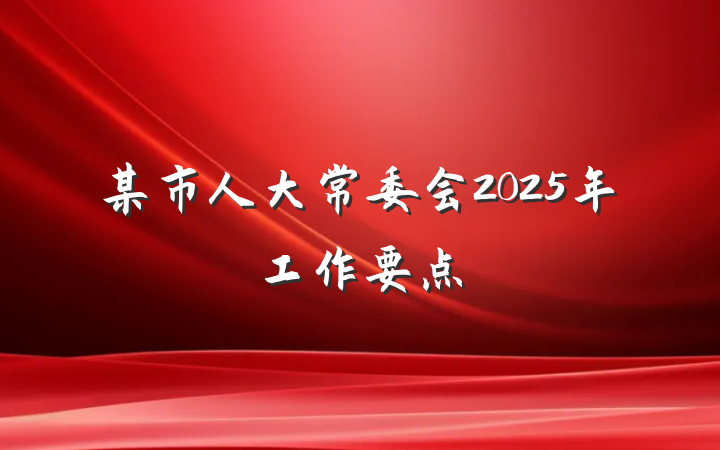 某市人大常委会2025年工作要点