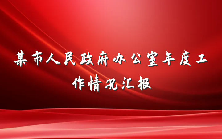 某市人民政府办公室年度工作情况汇报
