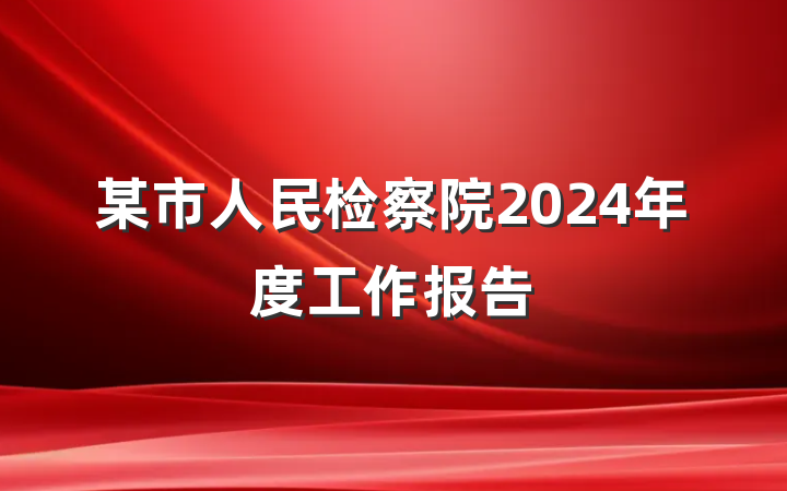 某市人民检察院2024年度工作报告