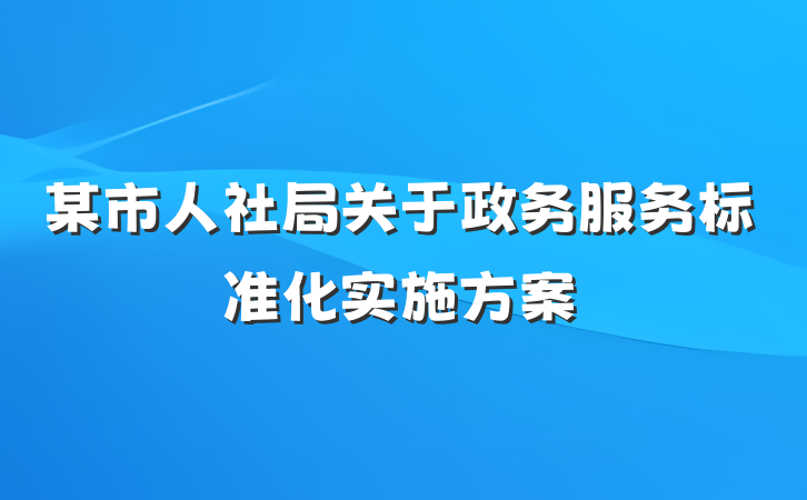 某市人社局关于政务服务标准化实施方案