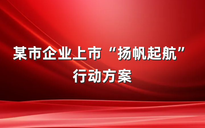 某市企业上市“扬帆起航”行动方案