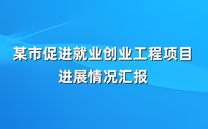 某市促进就业创业工程项目进展情况汇报