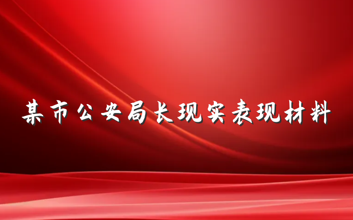 某市公安局长现实表现材料