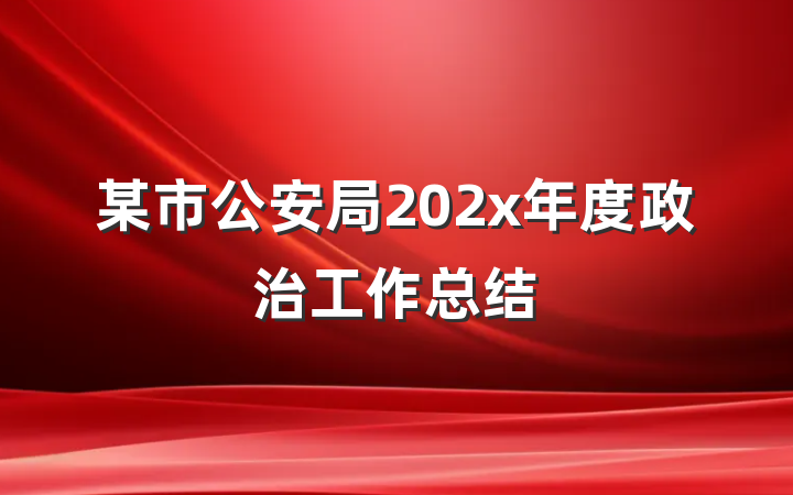 某市公安局202x年度政治工作总结