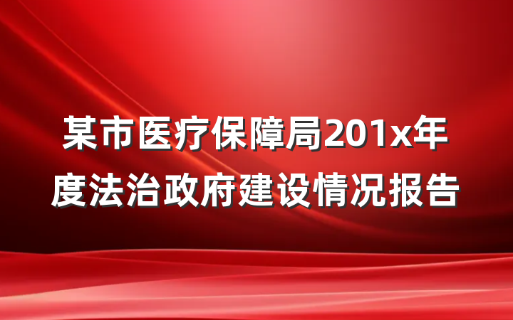 某市医疗保障局201x年度法治政府建设情况报告