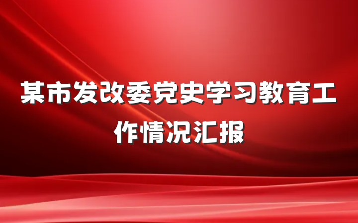 某市发改委党史学习教育工作情况汇报