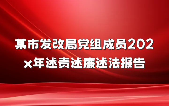某市发改局党组成员202x年述责述廉述法报告