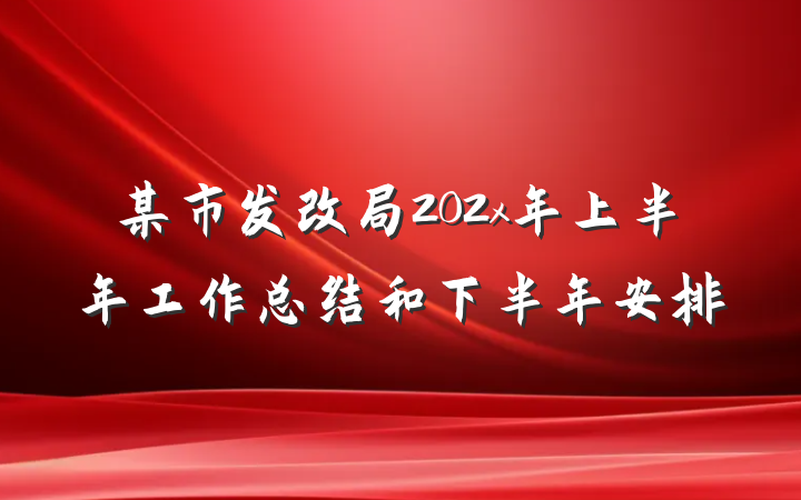 某市发改局202x年上半年工作总结和下半年安排