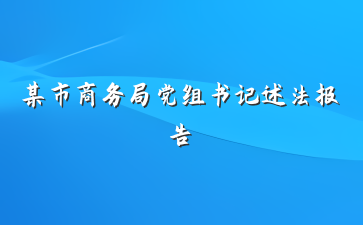 某市商务局党组书记述法报告