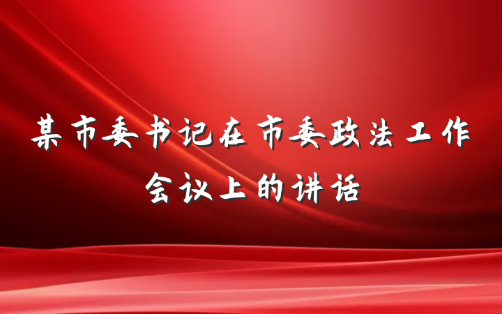 某市委书记在市委政法工作会议上的讲话