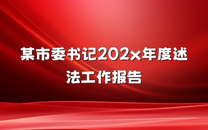 某市委书记202x年度述法工作报告