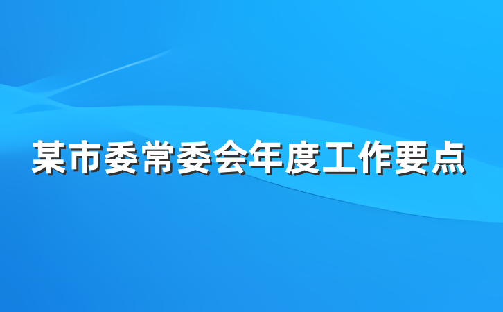 某市委常委会年度工作要点