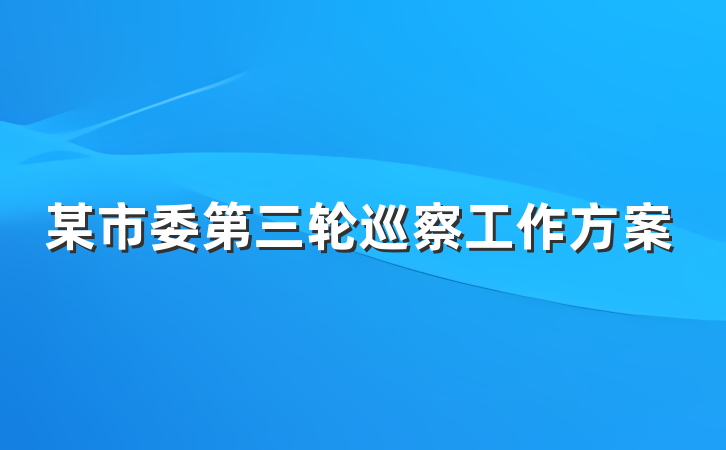 某市委第三轮巡察工作方案