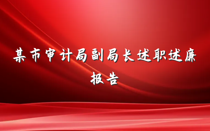 某市审计局副局长述职述廉报告