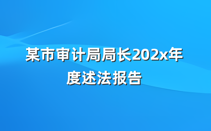 某市审计局局长202x年度述法报告