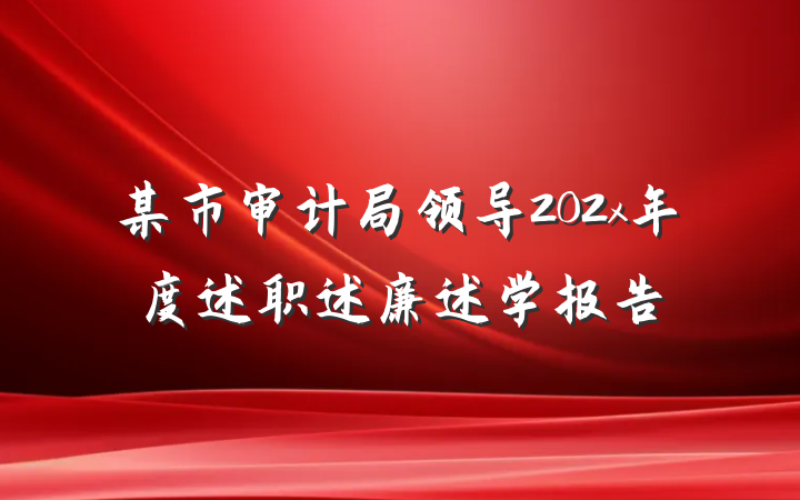 某市审计局领导202x年度述职述廉述学报告