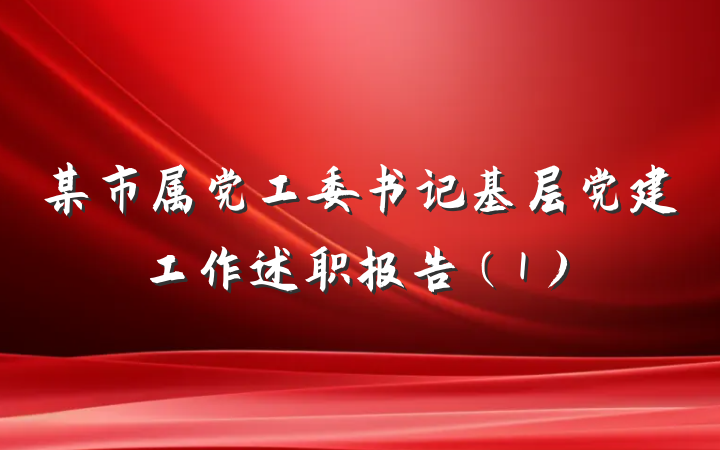 某市属党工委书记基层党建工作述职报告（1）