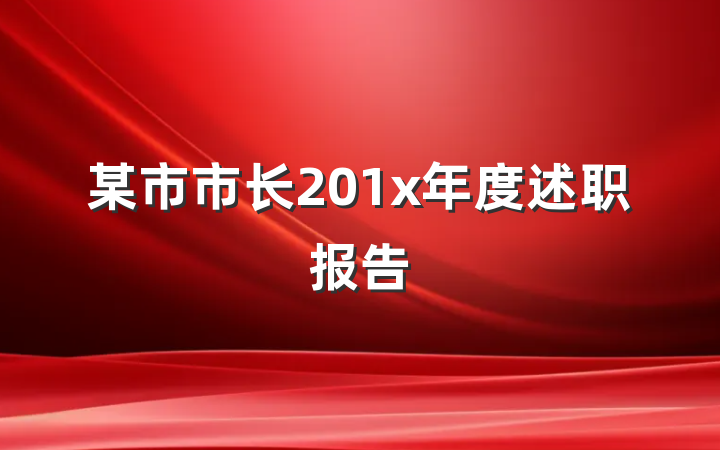 某市市长201x年度述职报告