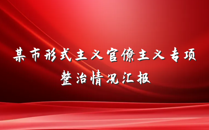 某市形式主义官僚主义专项整治情况汇报