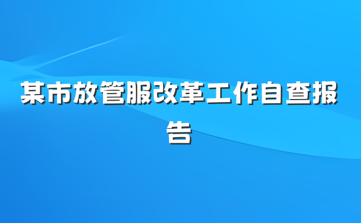 某市放管服改革工作自查报告