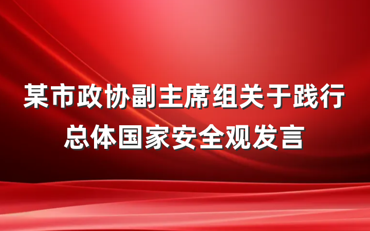 某市政协副主席组关于践行总体国家安全观发言