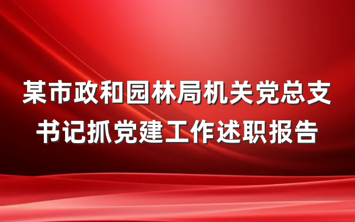 某市政和园林局机关党总支书记抓党建工作述职报告