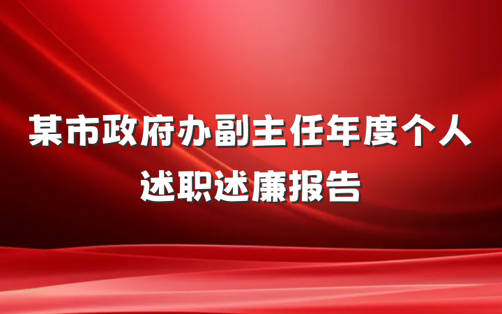 某市政府办副主任年度个人述职述廉报告