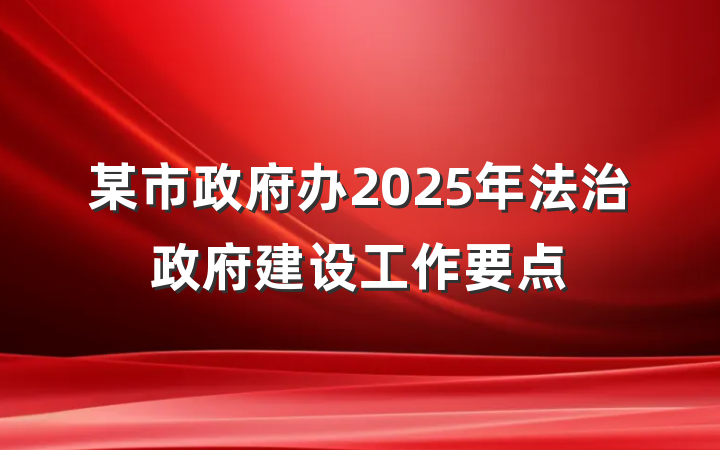 某市政府办2025年法治政府建设工作要点
