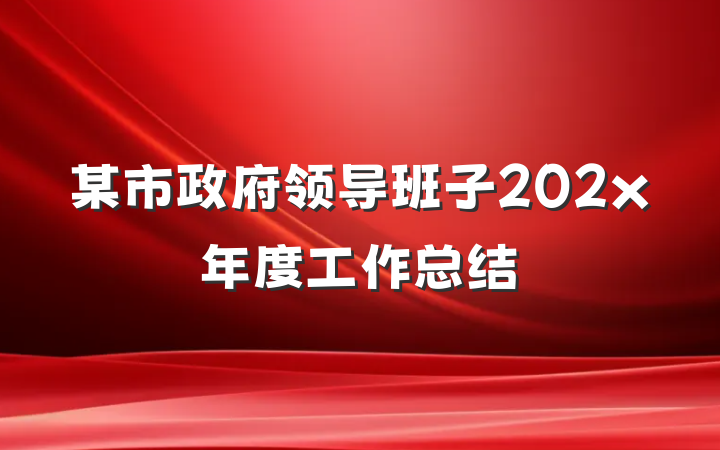 某市政府领导班子202x年度工作总结