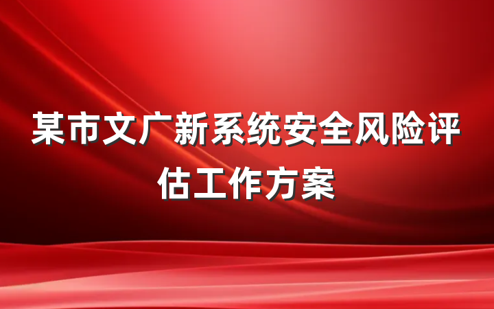 某市文广新系统安全风险评估工作方案