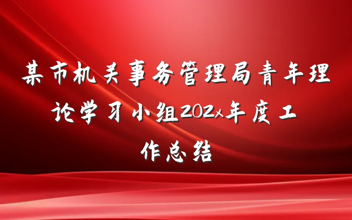 某市机关事务管理局青年理论学习小组202x年度工作总结