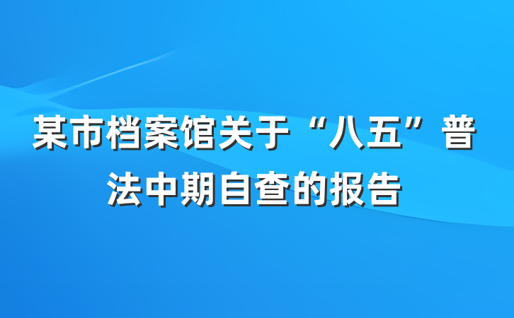某市档案馆关于“八五”普法中期自查的报告