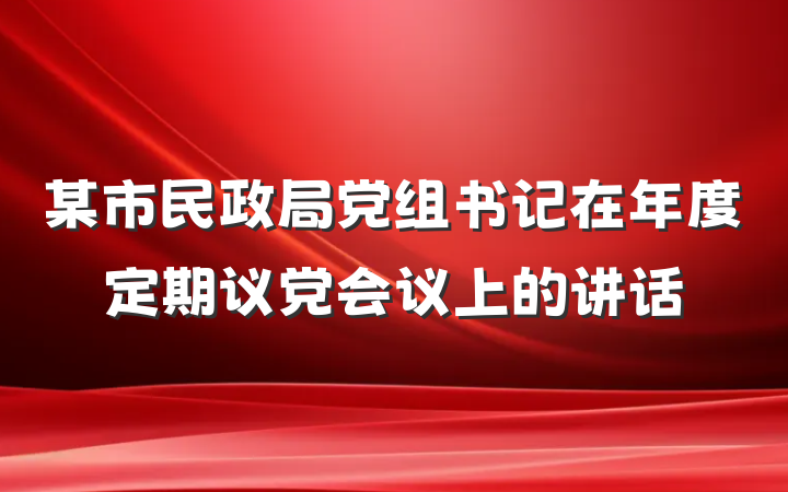 某市民政局党组书记在年度定期议党会议上的讲话