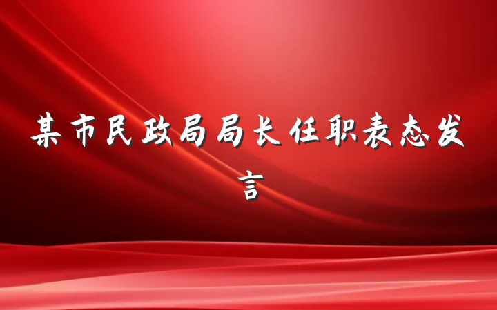 某市民政局局长任职表态发言