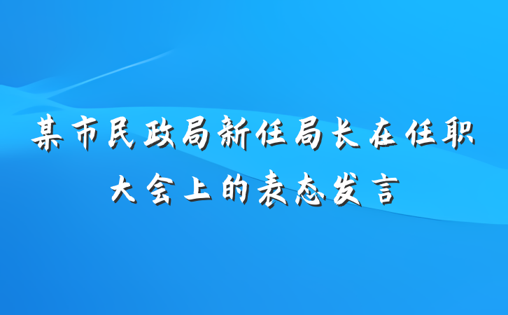 某市民政局新任局长在任职大会上的表态发言