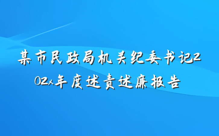 某市民政局机关纪委书记202x年度述责述廉报告