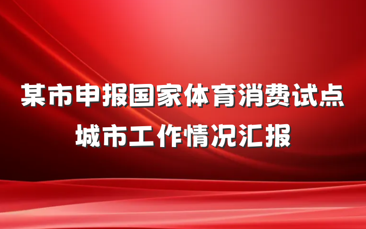 某市申报国家体育消费试点城市工作情况汇报