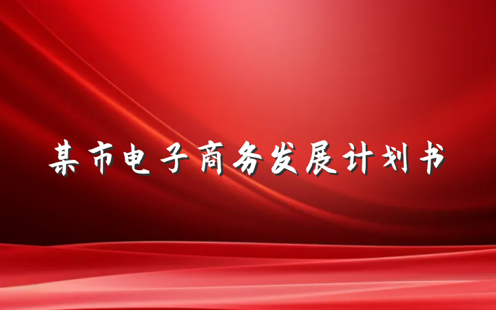 某市电子商务发展计划书