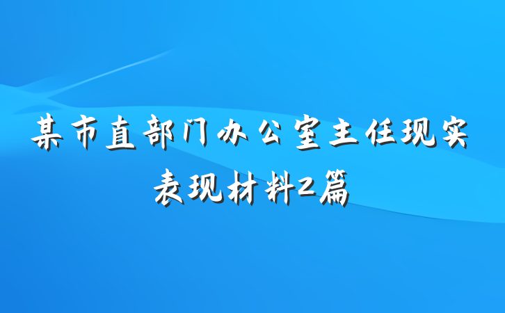 某市直部门办公室主任现实表现材料2篇