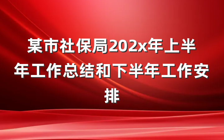 某市社保局202x年上半年工作总结和下半年工作安排