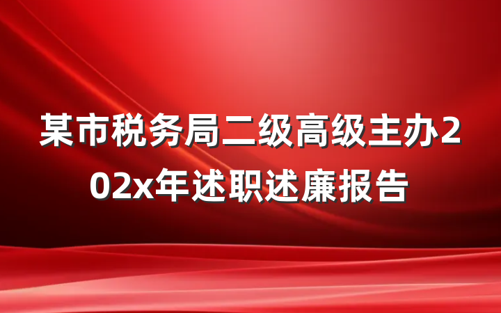 某市税务局二级高级主办202x年述职述廉报告